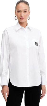 Ermanno Scervino Poplin Shirt met Sierlijke Logo - Dames - Overhemden - Wit - M - Katoen - Overhemden