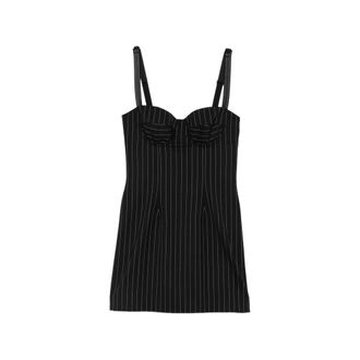 Dolce & Gabbana Pinstripe-print Sweetheart-neck Dress