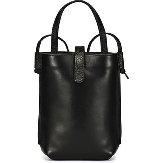 OLD TREND Wishbone Genuine Leather Structured Convertible Crossbody in Black at Nordstrom