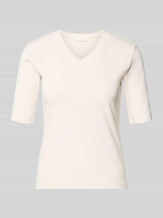 Christian Berg T-Shirt mit V-Ausschnitt in Ecru, Gr&ouml;&szlig;e XXL