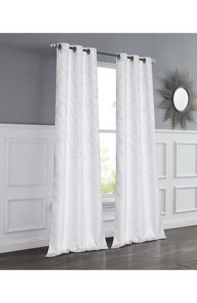 Dainty Home Set of 2 Room Darkening Window Curtains in White at Nordstrom Rack, Size 76X96