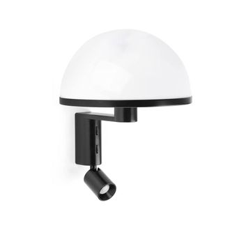 Netlighting Dome Reading Wall Light Satin Black Gloss White Shade E27