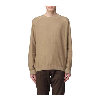 Paolo Pecora Truien & Vesten, Heren, Beige, S, Katoen, Cotton Raglan Crew Neck Sweater