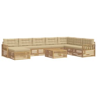 vidaXL Conjunto De Sof&aacute;s De Exterior 9 Uds. Y Beige Vidaxl