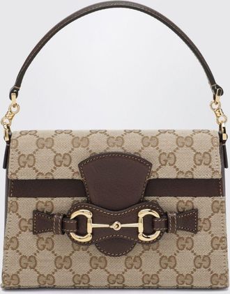 Gucci Mini borsa a mano Horsebit Duomo in jacquard GG e pelle