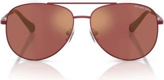 Michael Kors Perledo 58mm Pilot Sunglasses in Burgundy /Wine Mirror at Nordstrom