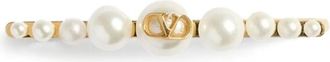 Valentino Garavani VLogo Signature tie clip - men - Faux Pearl/Gold Plated Brass - One Size