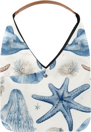 Generic Starfish Reusable Lightweight Grocery Bags - Foldable Into Compact Pouch, Washable & Sturdy, Multipurpose for Shopping and Travel