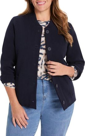 Nic+Zoe Knit Bomber Jacket in Dark Indigo at Nordstrom, Size 1 X