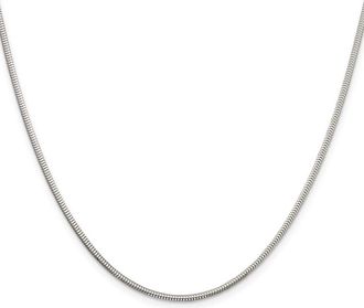 Diamond2Deal Sterling Silver 2mm Diamond-cut Snake Chain Necklace