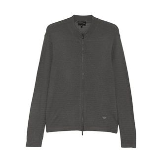 Emporio Armani C&aacute;rdigan de Lana Virgen Tejida - Knitwear - Hombre - Gris - 3XL