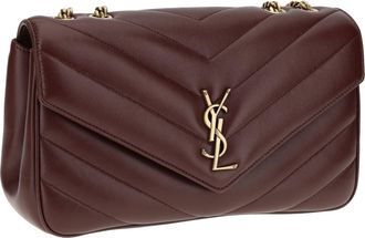 Saint Laurent Womens Loulou Shoulder Bag Lt Hot Wine Lamb Ovis Aries
