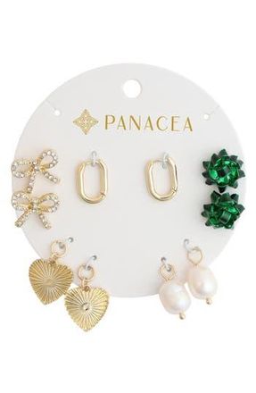 Panacea 5 Pairs of Earrings in Green at Nordstrom Rack