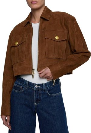 L'agence Micah Oversized Collared Suede Jacket