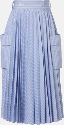 sacai Gonna midi in misto cotone a righe