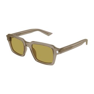 Saint Laurent Zonnebrillen Vierkant - Heren - Accessoires - Grijs - Maat: 50 MM Nylon