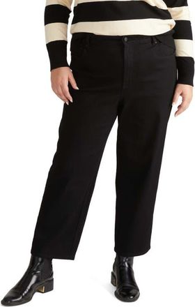 Universal Standard Donna Curve High Waist Straight Leg Jeans in Jet Black at Nordstrom, Size 12W