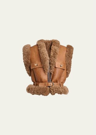 Chlo&eacute; Lamb Shearling Belted Vest