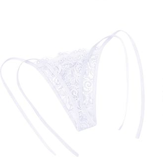 Generic Women Lace Thongs Sexy Tie Side G-Strings Low Rise T-Back Tanga Elastic Comfort Underwear Panties Multicolor Lingerie Knickers for Ladies Valentines D