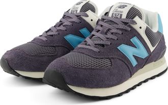 New Balance Sneaker NEW BALANCE 574, Damen, Gr. 37,5, schwarzer coastal blau, Leder, Synthetik, Textil, Schuhe Sneaker
