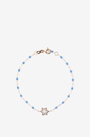 Gigi Clozeau Ros&eacute;gold-Armband mit Diamanten &Eacute;toile de David Bleu Fluo