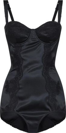 Dolce & Gabbana Silk Balconette-beha Bodysuit - Dames - Bodies - Zwart - XL - Katoen - Tops