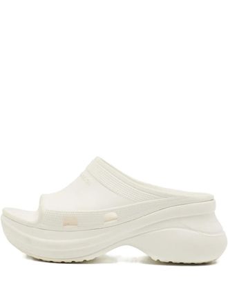 Balenciaga x Crocs Sandali slides con plateau - Bianco