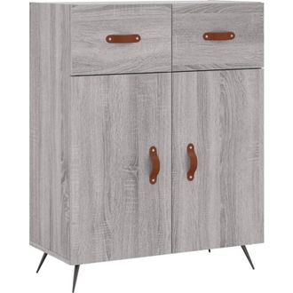 vidaXL Sideboard Grey Sonoma 69.5x34x90 cm Engineered Wood Vidaxl