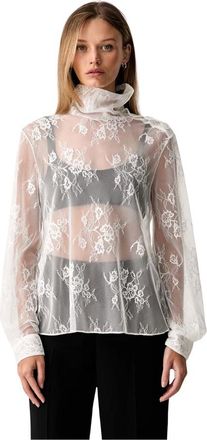 Patrizia Pepe Dames, Blouses & Shirts, Wit, Maat: M Poliester