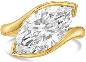 Diana M. Jewels 18KT YELLOW GOLD LAB GROWN MARQUISE DIAMOND FASHION RING WEIGHING 10.00 CTS TW