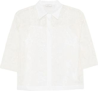 PESERICO Sequin Button-up Shirt