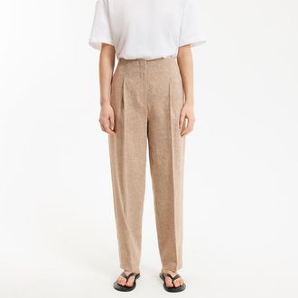 La Redoute Collections Broek met hoge taille van linnen en katoen