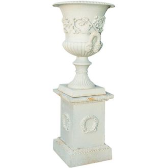 Biscottini International Biscottini - Vaso diam.57xH80 cm con base L44xPR44xH69 cm in fusione di ghisa
