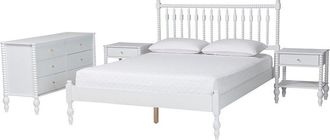 Baxton Studio Denita Spindle 4Pc Bedroom Set