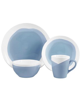 American Atelier Dnu American Atelier Oasis Blue 16Pc Dinnerware Set