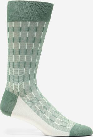 Cole Haan Mens Mod Stripe Dress Crew Socks - Green