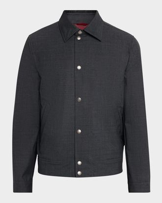 Brunello Cucinelli Mens Water-Resistant Snap-Front Jacket