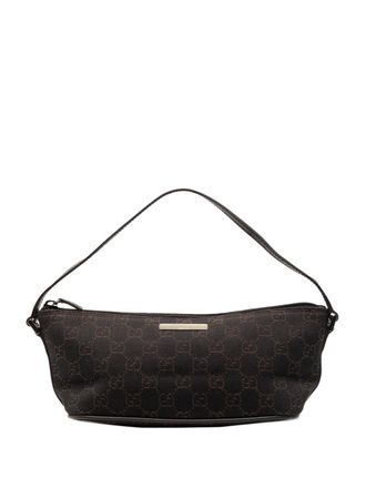 Gucci 2000-2015 GG Canvas Boat shoulder bag - women - Canvas/Calf Leather/Leather - One Size - Brown