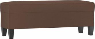 vidaXL Banco De Cuero Sint&eacute;tico Marr&oacute;n 100x35x41 Cm Vidaxl