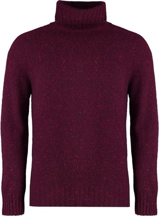 Malo Heather Cashmere Turtleneck Sweater - Heren - Cashmere truien - Paars - M - Kasjmier - Truien & Vesten