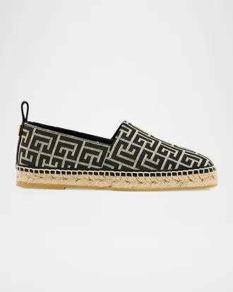 Balmain Men & apos;s Monogram Jacquard Espadrilles