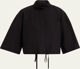Lafayette 148 New York Boxy Cropped Cotton Jacket
