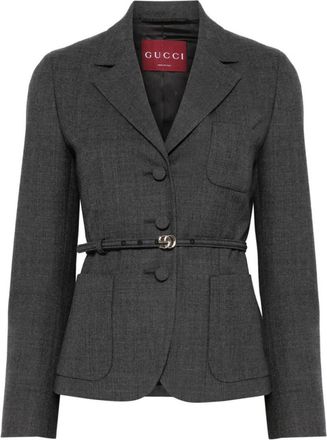 Gucci Grey Blazer With Belt