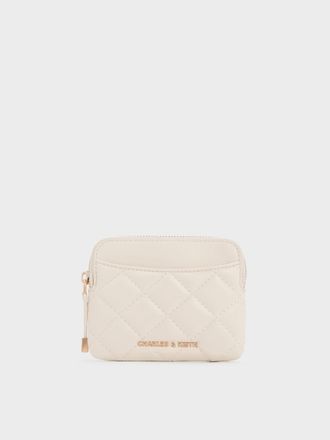 Charles & Keith Alva Quilted Top-Zip Card Holder