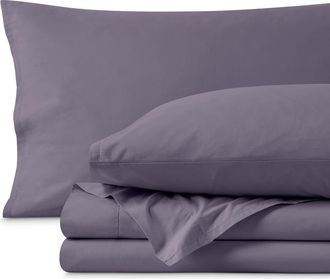 Bare Home 100% Organic Cotton Percale Cooling Sheet Set in Dusty Purple at Nordstrom, Size Twin Xl