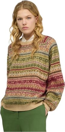 Semicouture Jacquard Ronde Hals Trui - Dames - Ronde hals truien - Veelkleurig - S - Wol - Truien & Vesten