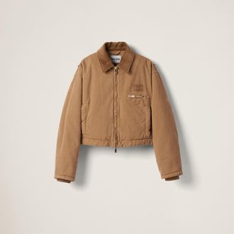 Miu Miu Garment-dyed gabardine blouson jacket