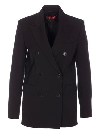 Max Mara double-breasted vadere jacket - Zwart