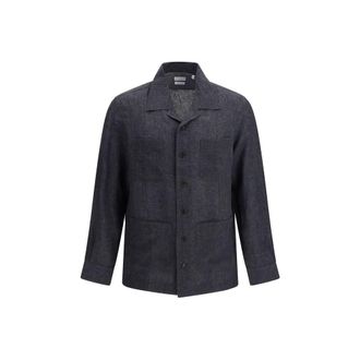 Brunello Cucinelli Gray Linen Dress Mens Shirt