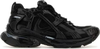 Balenciaga Black Textured Runner Sneakers